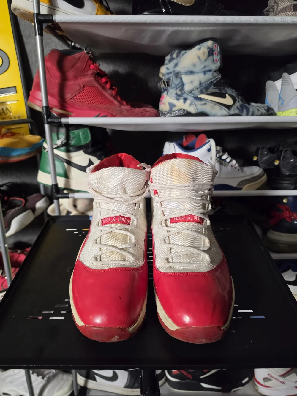 🔥 Jordan Men's Retro High-Top Sneakers Size 11 White Cherry Red